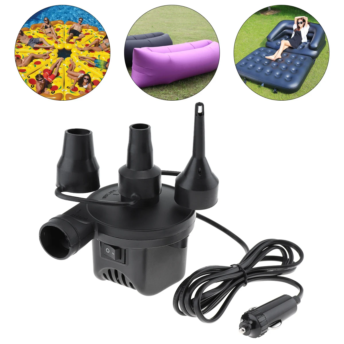 DC 12V Black Portable Mini Replaceable Car Emergency Air Pump Electrical Suction / Inflatable Pump with 3 Nozzles
DC 12V Black Portable Mini Replaceable Car Emergency Air Pump Electrical Suction / Inflatable Pump with 3 Nozzles