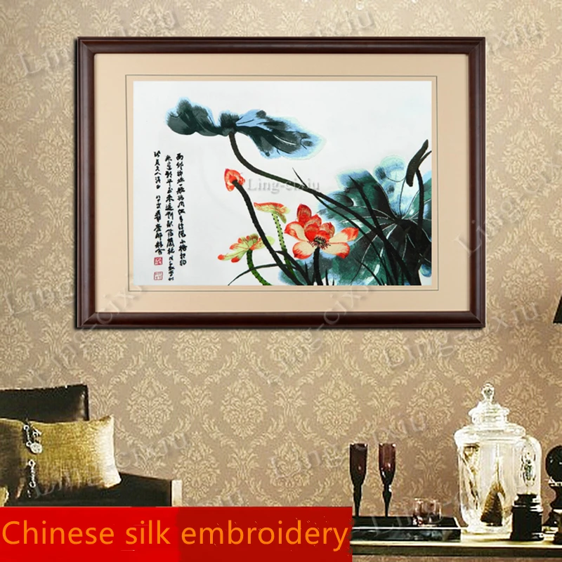 Mural Suzhou embroidery freehand lotus interior decoration painting living room office hotel cafe wall painting high-end gift pa
Mural Suzhou embroidery freehand lotus interior decoration painting living room office hotel cafe wall painting high-end gift pa