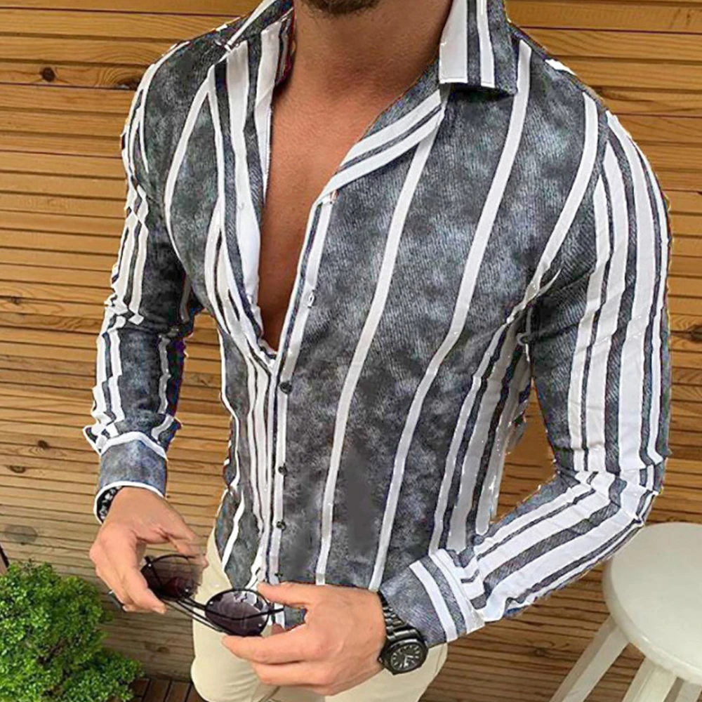 Shirt Men Shirts Print Sexy Shirt Slim Sports Striped Shirt Breathable Stripes Button-down Shirt Top Comfortable
Shirt Men Shirts Print Sexy Shirt Slim Sports Striped Shirt Breathable Stripes Button-down Shirt Top Comfortable
