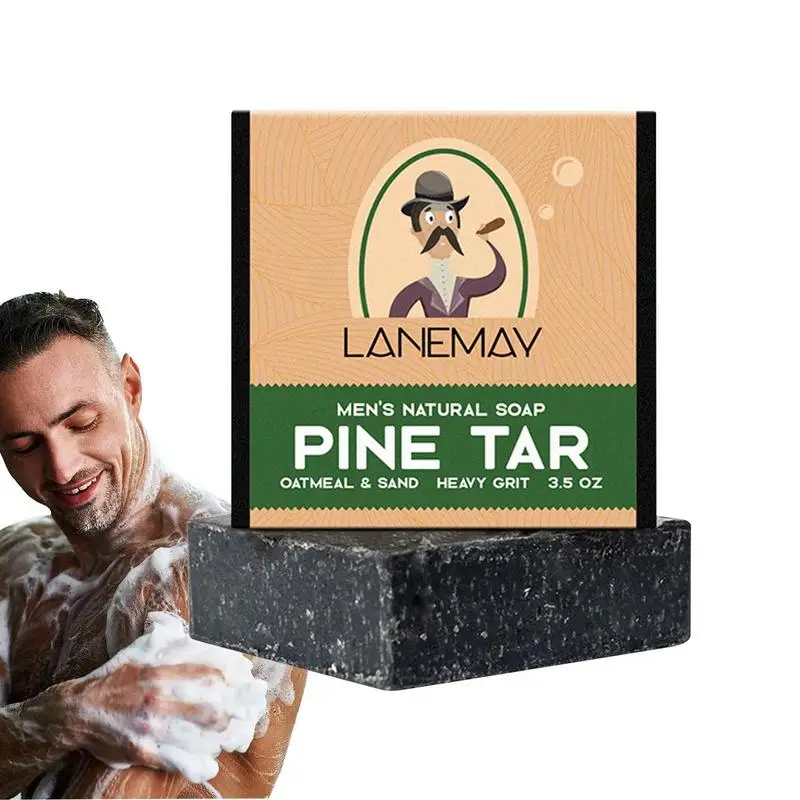 

Mens Soap Essential Oil Soap Mite Removing Moisturizing Natural Bar Soap Deep Cleansing Pores Remove Dirt For Men Pine Tar Soap