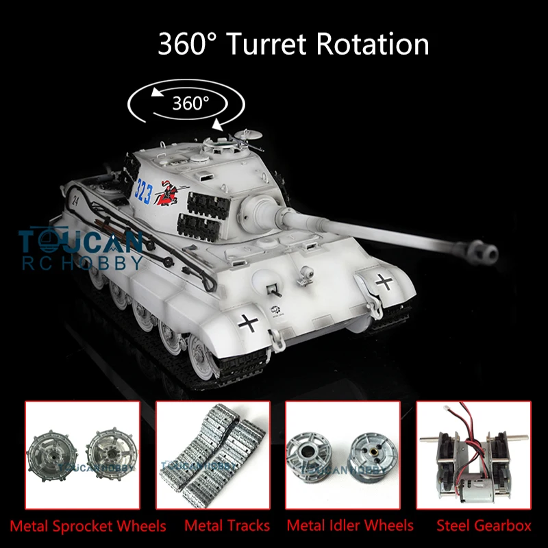 Henglong 1/16 Snow Upgraded Ver 7.0 German King Tiger RC Tank 3888A 360 Rotation Infrared Battle Armored Battle Toys TH17553
Henglong 1/16 Snow Upgraded Ver 7.0 German King Tiger RC Tank 3888A 360 Rotation Infrared Battle Armored Battle Toys TH17553
