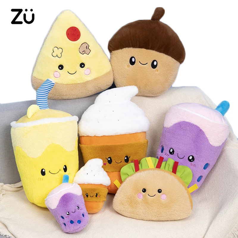 

ZU Cute Soft Yummy Foods Hamburger Pizza Delicious Drinks Plush Toy Children Gift Kids Play Game Prop Toys