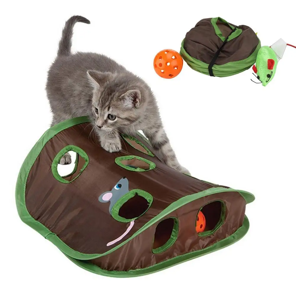Cute Pet Cat Interactive Hide Seek Game 9 Holes Tunnel Mouse Hunt Intelligence Toy Pet Hidden Hole Kitten Foldable Toys
Cute Pet Cat Interactive Hide Seek Game 9 Holes Tunnel Mouse Hunt Intelligence Toy Pet Hidden Hole Kitten Foldable Toys
