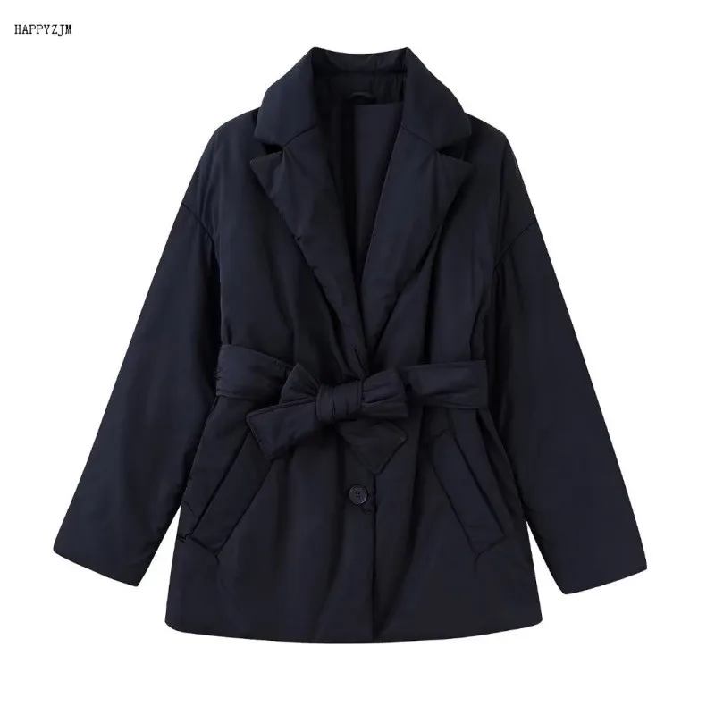 2022 New Women Belt Decorated Cotton Jacket Fashion Suit Collar Long Sleeve Single Breasted Medium Length Casual Loose Warm Coat
2022 New Women Belt Decorated Cotton Jacket Fashion Suit Collar Long Sleeve Single Breasted Medium Length Casual Loose Warm Coat