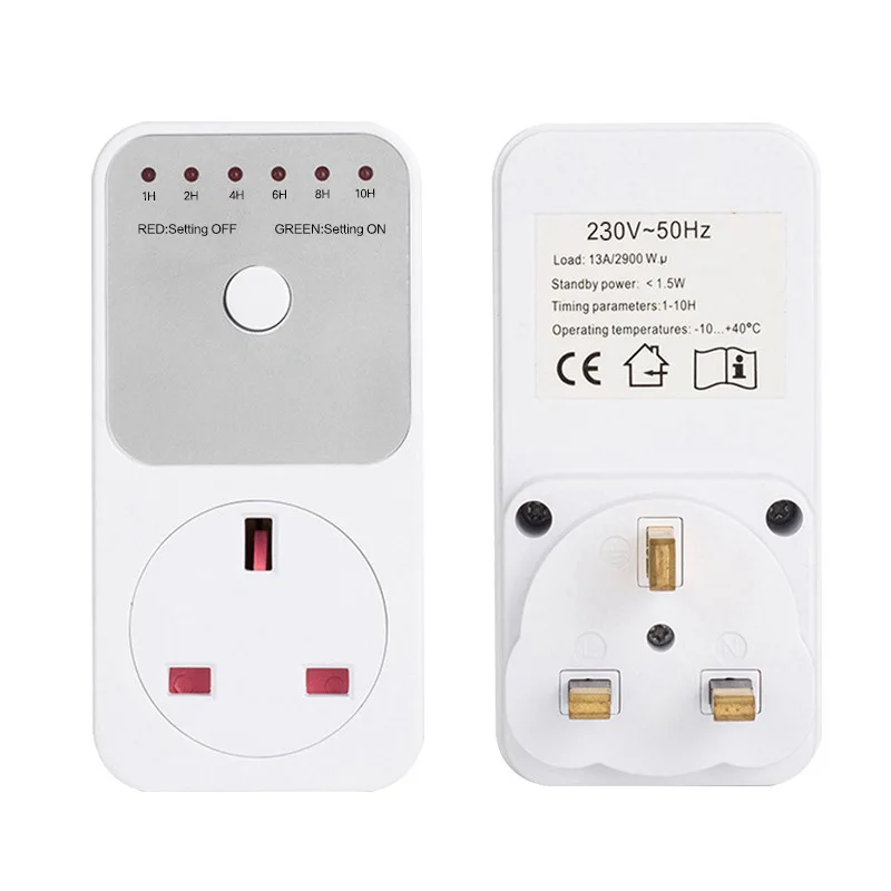 

10Hr Countdown Timer Socket Intelligent Time Setting Control Socket Kitchen Electricity Power Metering Socket with 8 Spec Pulg