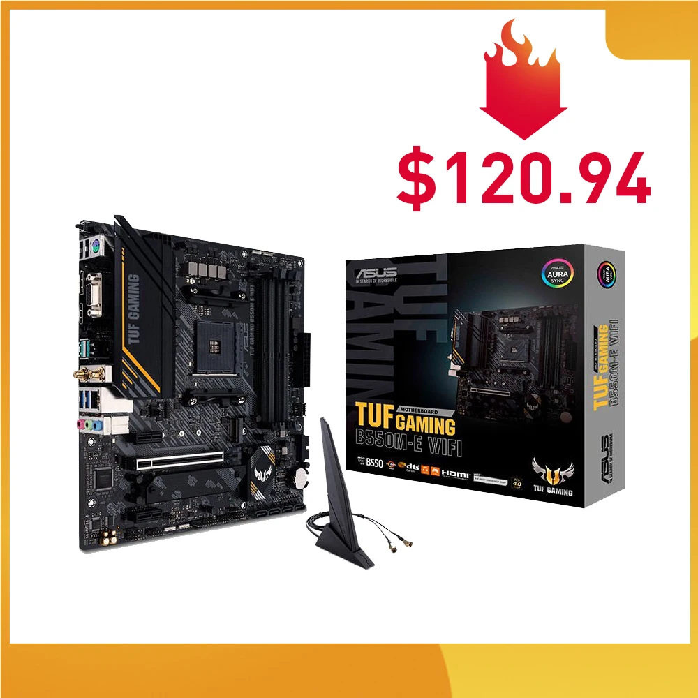 ASUS New TUF GAMING B550M-E (Wi-Fi) Системная плата Набор для майнинга Ryzen AM4 CPU Micro-ATX B550M AMD B550 DDR4 Xeon
