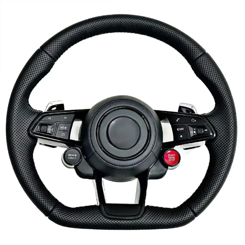

Рулевое колесо для Volkswagen Polo Santana PQ MQB, модернизированное Новое Стильное полностью кожаное углеродное волокно, светодиодное Автомобильное рулевое колесо в сборе