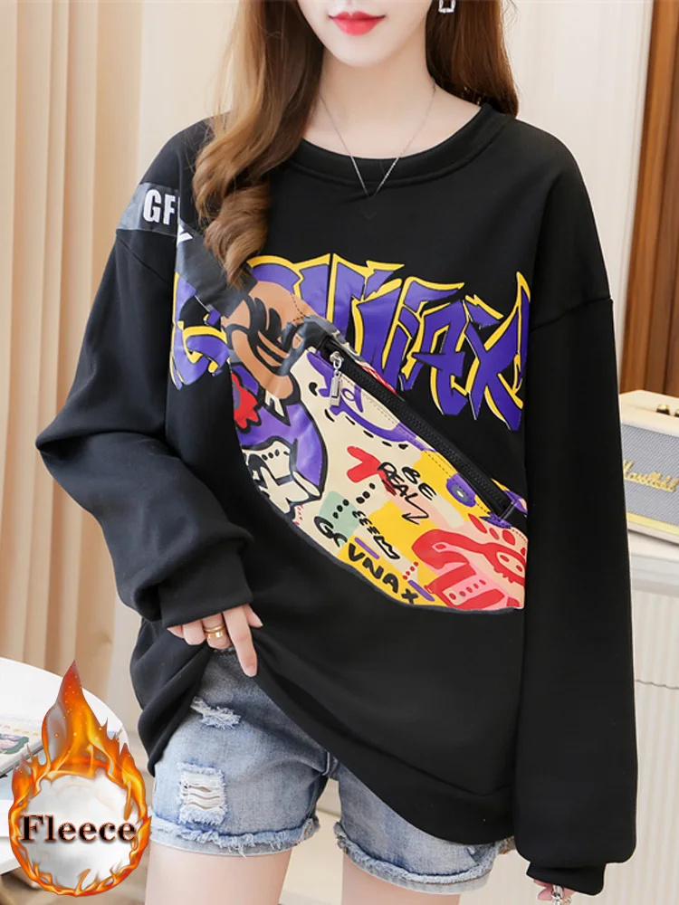 Autumn fleece warm oversized Hoodies Harajuku O-neck funny printing zipper Hoodie casual thicken Sweatshirt winter clothes women
Autumn fleece warm oversized Hoodies Harajuku O-neck funny printing zipper Hoodie casual thicken Sweatshirt winter clothes women