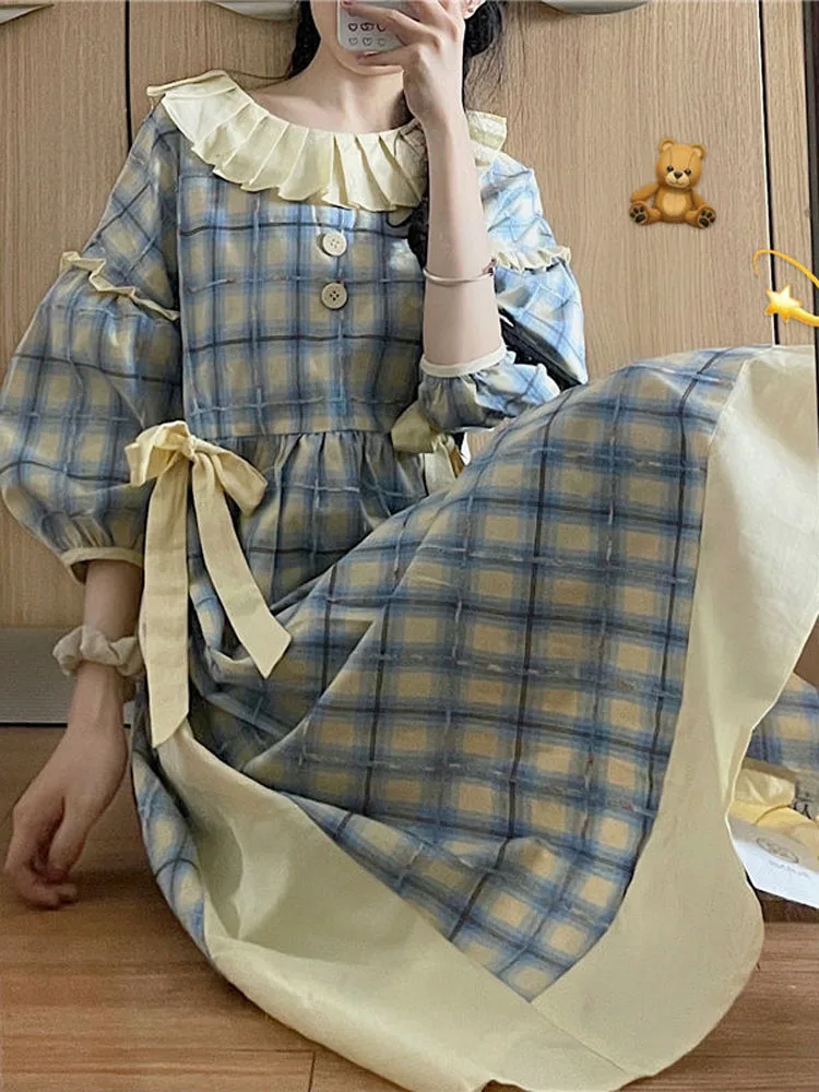 Женское винтажное платье в клетку, платье принцессы во французском дворцовом стиле, милое Бандажное платье в стиле Лолита, Новинка осени 2022,...
Женское винтажное платье в клетку, платье принцессы во французском дворцовом стиле, милое Бандажное платье в стиле Лолита, Новинка осени 2022,...