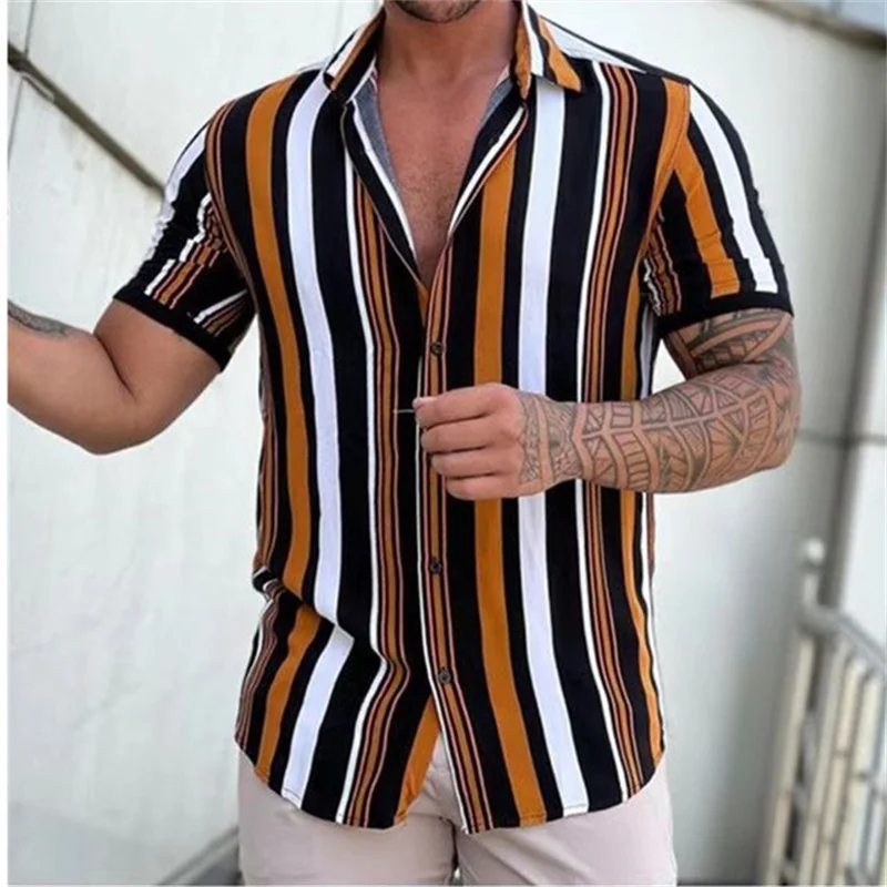New Men's Shirt Fashion Stripes print Short Sleeve Shirt Summer Shirt Men Turn-down Collar Button Casual Shirt Men's Clothing
New Men's Shirt Fashion Stripes print Short Sleeve Shirt Summer Shirt Men Turn-down Collar Button Casual Shirt Men's Clothing