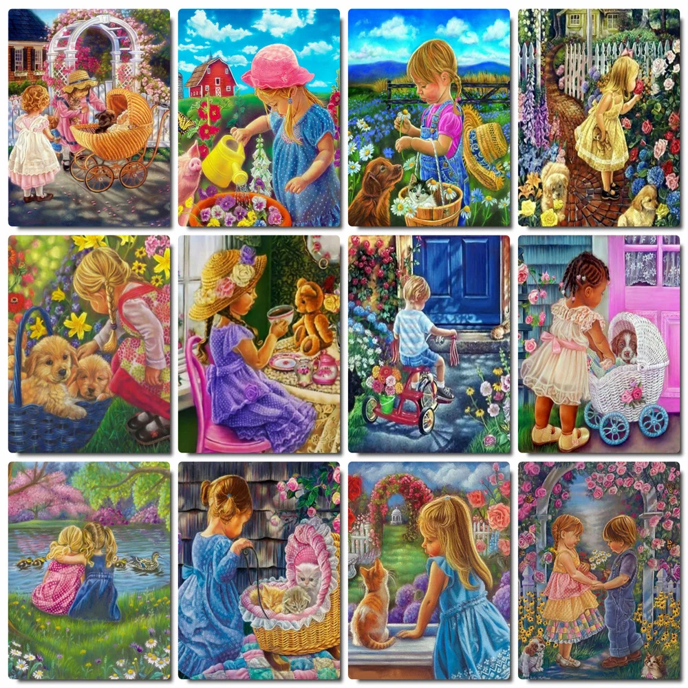 HUACAN Oil Painting By Number Girl Figure Handpainted Picture By Number Garden Drawing On Canvas Children's Room Decor
HUACAN Oil Painting By Number Girl Figure Handpainted Picture By Number Garden Drawing On Canvas Children's Room Decor