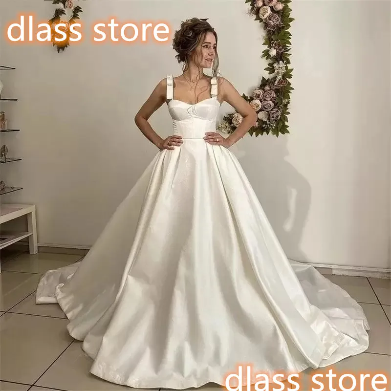 Modern Satin Wedding Dresses Elegant Backless Long Train Bridal Gowns Evening Party Robe Vestido Noiva Cetim فساتين ماركات عالمي
Modern Satin Wedding Dresses Elegant Backless Long Train Bridal Gowns Evening Party Robe Vestido Noiva Cetim فساتين ماركات عالمي