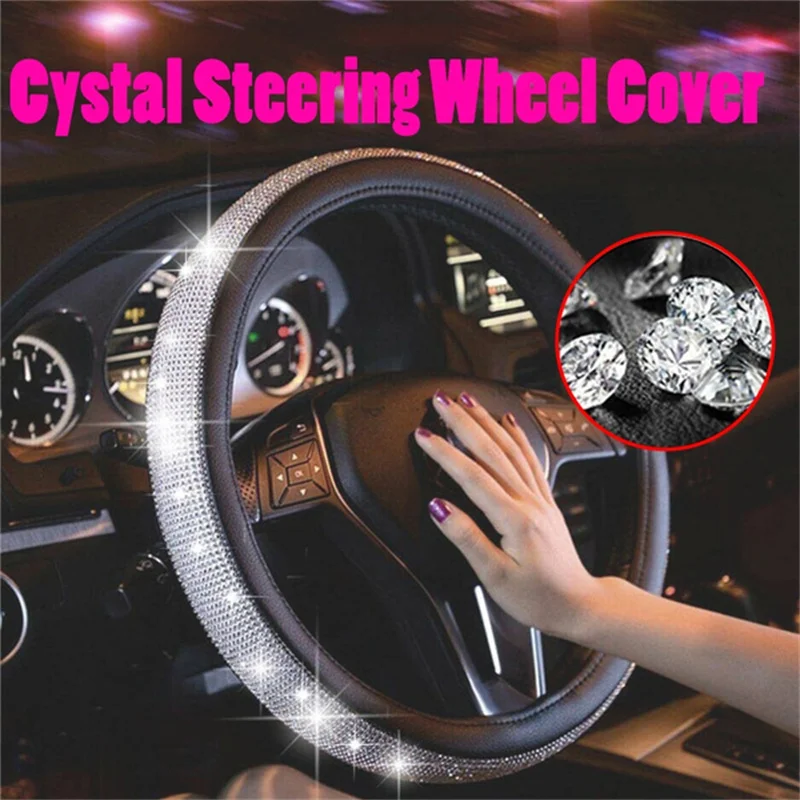 38cm Car Steering Wheel Cover PU Leather Rhinestones Steering Wheel Protector Anti-slip Steering Wheel Cover
38cm Car Steering Wheel Cover PU Leather Rhinestones Steering Wheel Protector Anti-slip Steering Wheel Cover