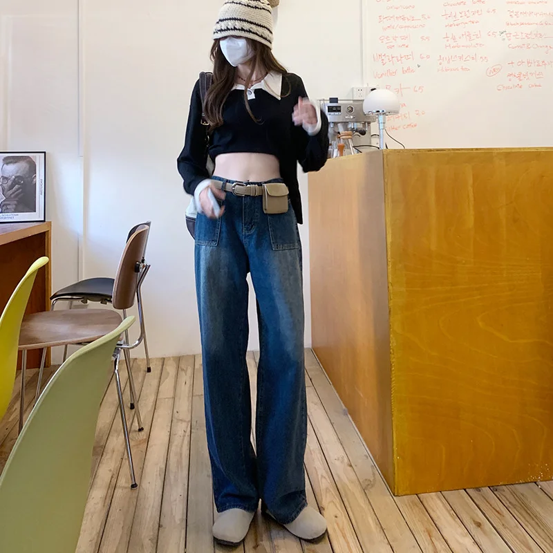 2022 new American street casual pants women's high waist Korean version Thin High Waist Wide Leg mop jeans vintage
2022 new American street casual pants women's high waist Korean version Thin High Waist Wide Leg mop jeans vintage