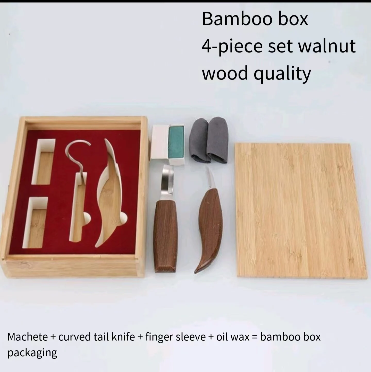 Walnut wood carving knife 4 sets of bamboo box packaging wholesale woodworking carving tool knife handicraft accessories carving
Walnut wood carving knife 4 sets of bamboo box packaging wholesale woodworking carving tool knife handicraft accessories carving
