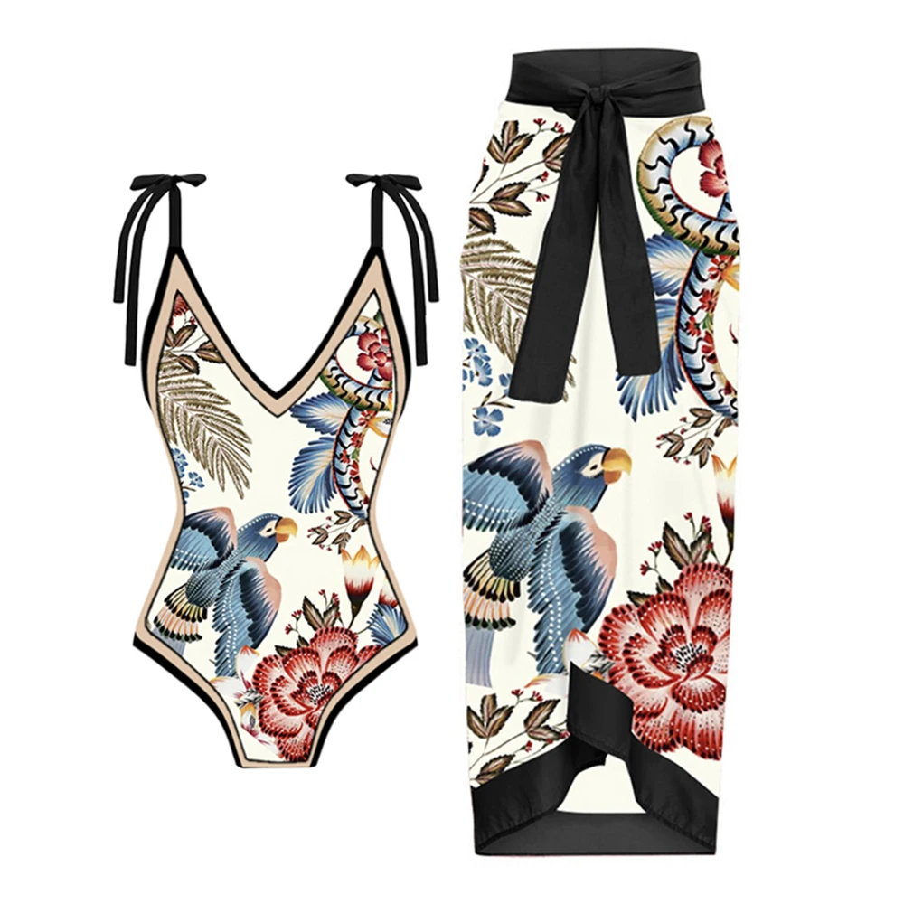 Vintage Color Block Floral Print One-Piece Swimsuit Set Sexy Lingerie For Women Beach Dress Elegance Luxury Slim Fit
Vintage Color Block Floral Print One-Piece Swimsuit Set Sexy Lingerie For Women Beach Dress Elegance Luxury Slim Fit