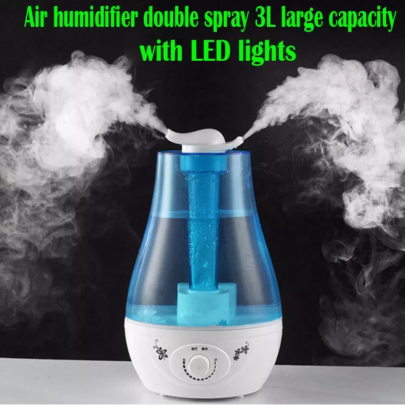 Ultrasonic Air Humidifier 25W 3L large Double Spray Practical Aroma Essential Oil Diffuser Humidifier for Home Mist Discharge
Ultrasonic Air Humidifier 25W 3L large Double Spray Practical Aroma Essential Oil Diffuser Humidifier for Home Mist Discharge