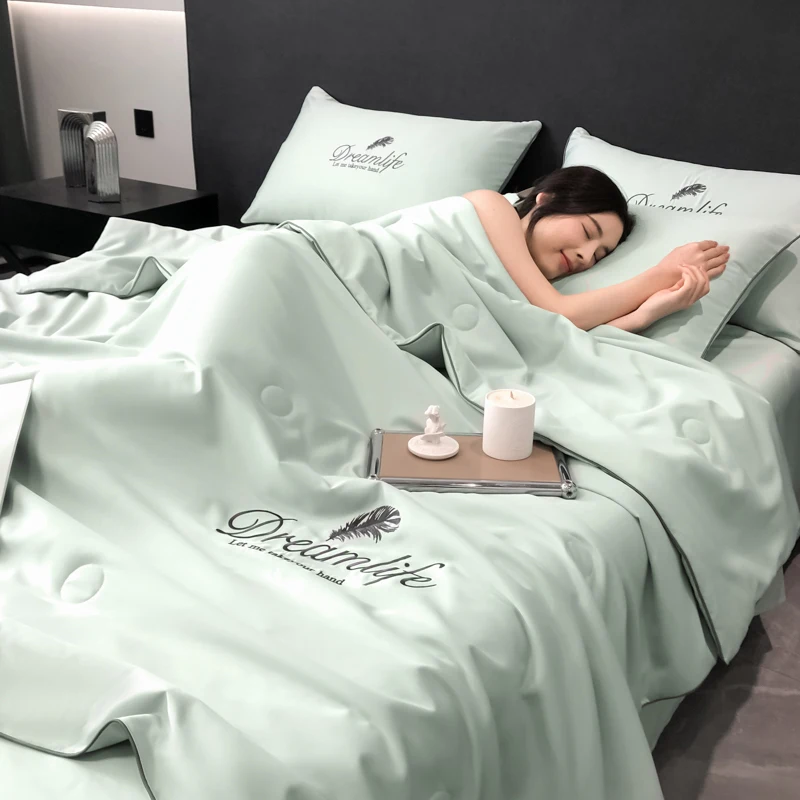 Luxury Embroidery Summer Quilt Soft Skin-friendly Cooling Blanket Washable Silky Air-conditioned Quilts Home Bedding
Luxury Embroidery Summer Quilt Soft Skin-friendly Cooling Blanket Washable Silky Air-conditioned Quilts Home Bedding