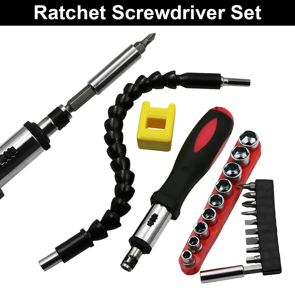 Dismountable Screwdriver Set Flexible Shaft Bits Socket Screwdriver Extension Bar Ratchet Handle Electric Drill Bits Power Tool 
Dismountable Screwdriver Set Flexible Shaft Bits Socket Screwdriver Extension Bar Ratchet Handle Electric Drill Bits Power Tool