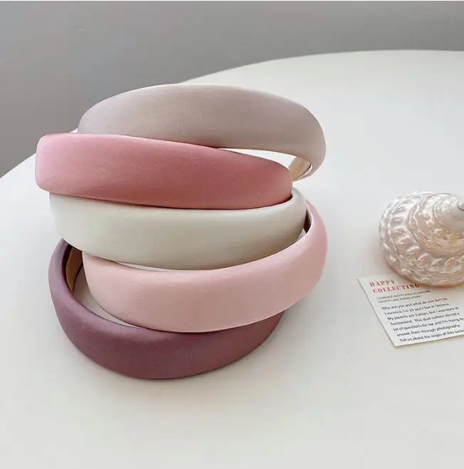 

Korean temperament Morandi color bright wide-brimmed hairbands high-quality sponge hair accessoy for women