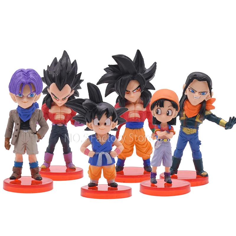 

6Pcs/lot Dragon Ball GT Figure Son Goku Super Saiyan 4 And Pan Trunks Super 17 DBZ PVC Figures Anime Collectiable Model Dolls