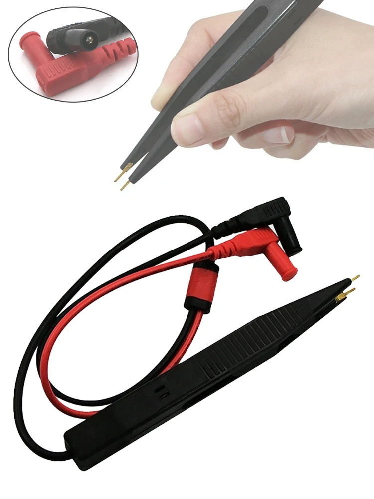 Chip Test Clip Multimeter Probe Tweezers Patch For Capacitance Inductance SMD Resistor Measurement Multi-Use Electric Tool
Chip Test Clip Multimeter Probe Tweezers Patch For Capacitance Inductance SMD Resistor Measurement Multi-Use Electric Tool