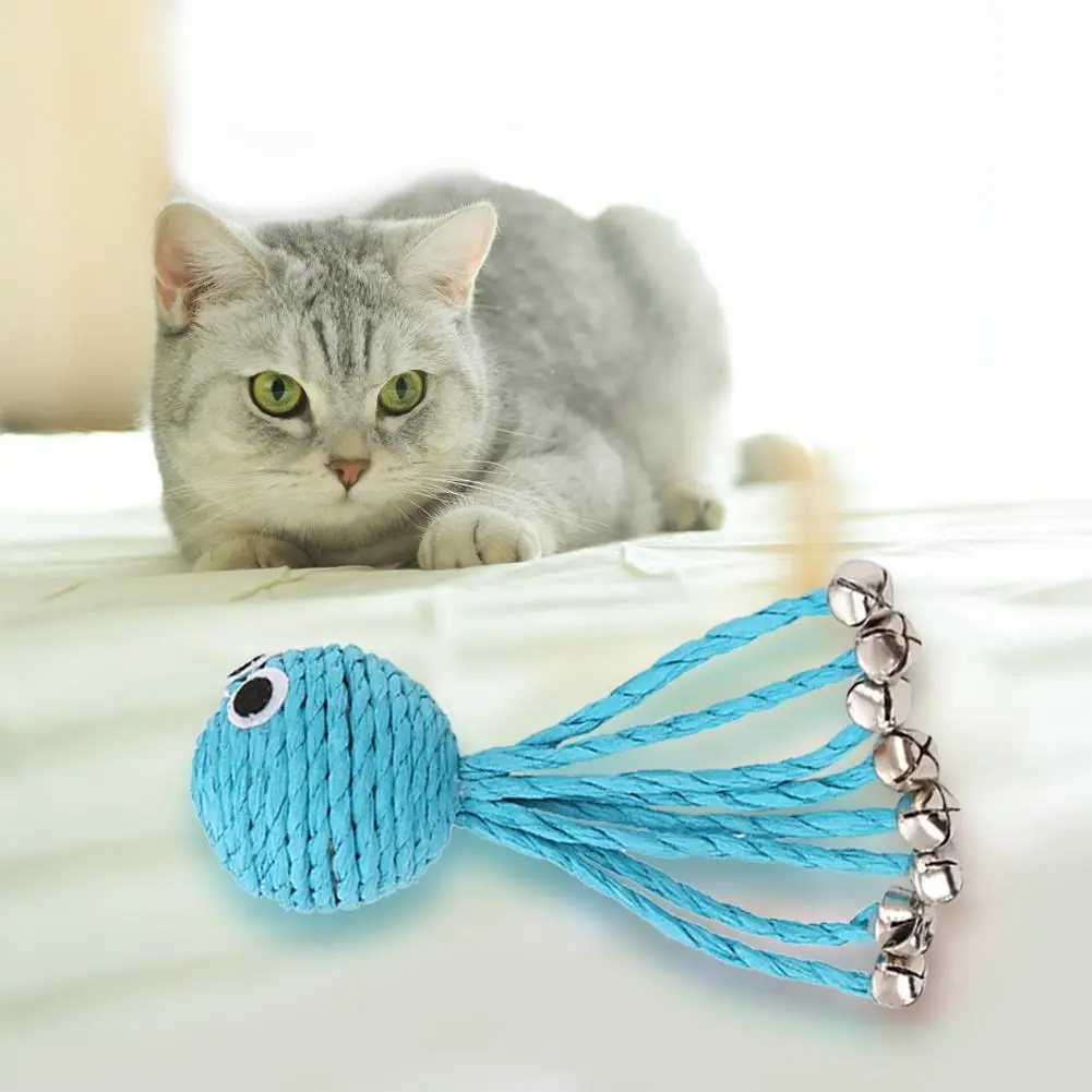 For New Cat Toy Octopus Woven By Paper Rope Scratch-resistant Pet Playing Toy With Bell Grinding Cat Toy Ball Cat Interactive 
For New Cat Toy Octopus Woven By Paper Rope Scratch-resistant Pet Playing Toy With Bell Grinding Cat Toy Ball Cat Interactive