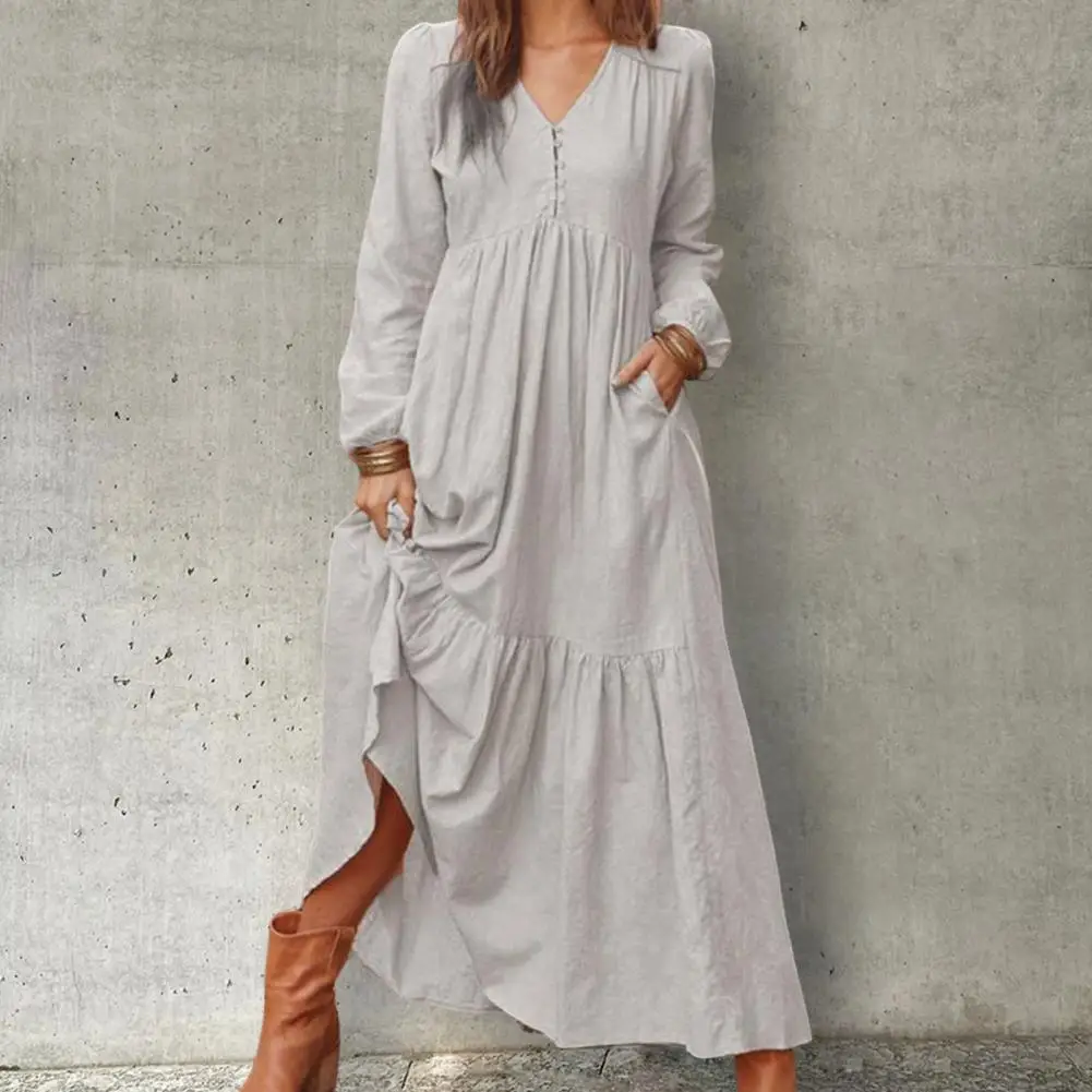 Pleated Breathable Ankle Length Fashion Women Lantern Long Sleeve Casual Vacation Dress Casual Dress Female Clothing
Pleated Breathable Ankle Length Fashion Women Lantern Long Sleeve Casual Vacation Dress Casual Dress Female Clothing