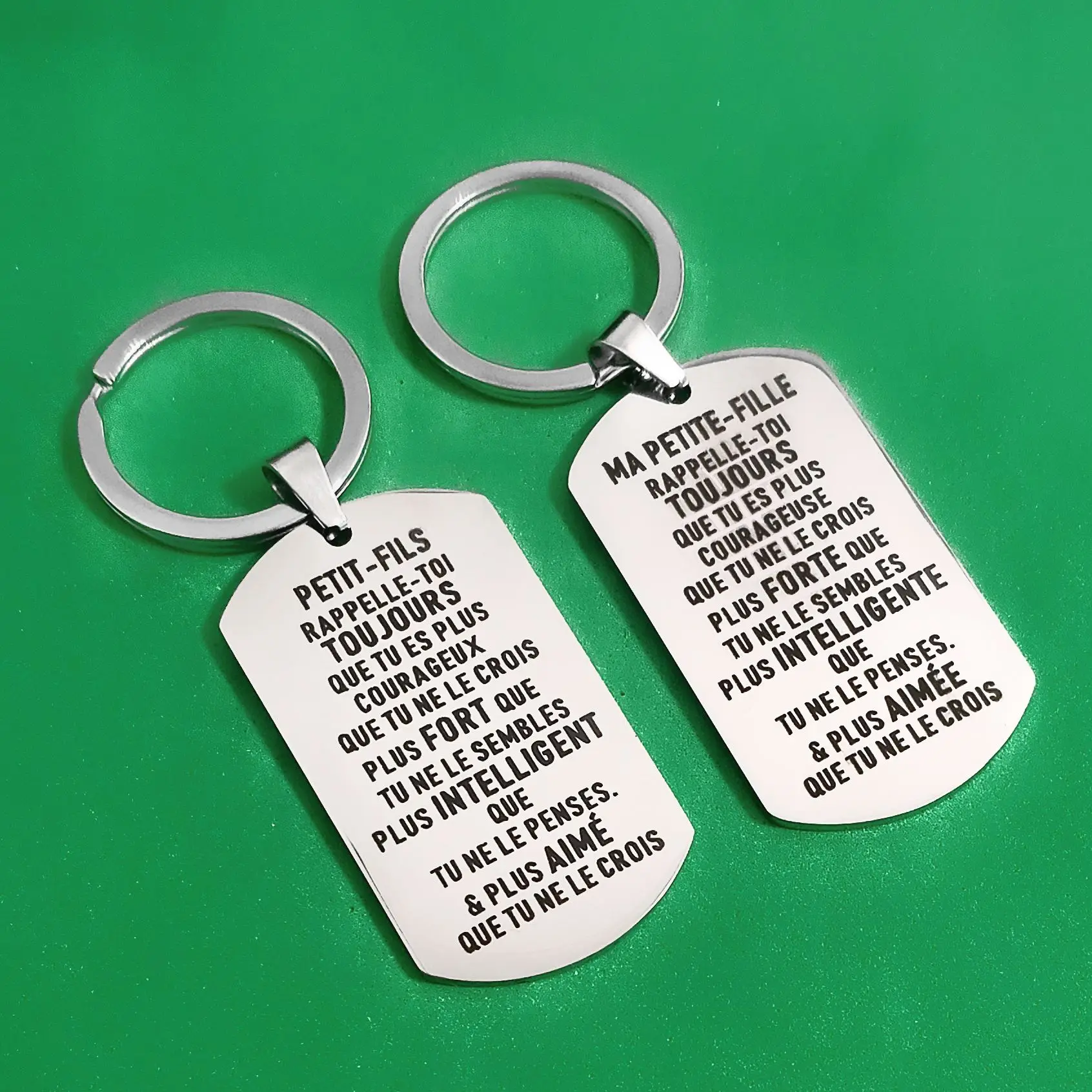 Military Tags Carabiner for Keys Birthday PETIT-FILS MA PETITE-FILLE Keyring Creative Gifts Stainless Steel Ornaments Wedding
Military Tags Carabiner for Keys Birthday PETIT-FILS MA PETITE-FILLE Keyring Creative Gifts Stainless Steel Ornaments Wedding