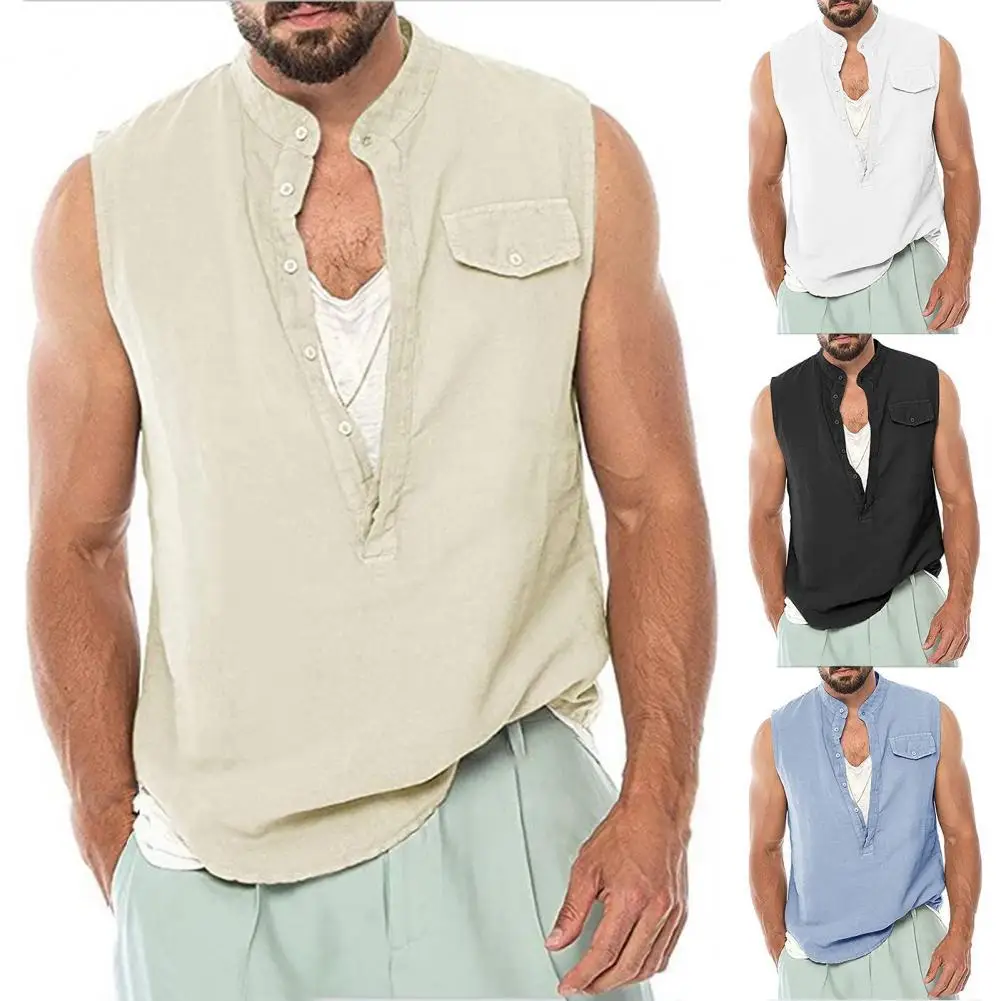 Men Tank Top Sleeveless Breathable Baggy Half Single-breasted Thin Men Vest Male Garment
Men Tank Top Sleeveless Breathable Baggy Half Single-breasted Thin Men Vest Male Garment