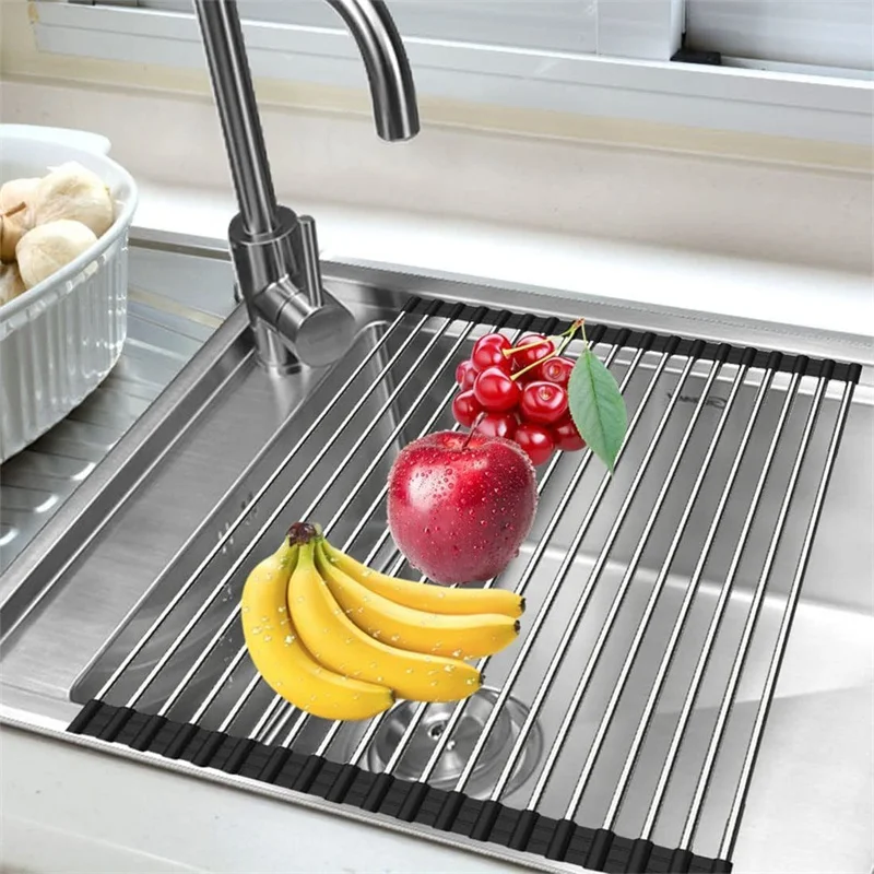 Ahyuan Roll up Dish Drying Rack Over The Sink Portable Dish Rack Dish Drainer Foldable SUS304 Stainless Steel Dish Drying Rack
Ahyuan Roll up Dish Drying Rack Over The Sink Portable Dish Rack Dish Drainer Foldable SUS304 Stainless Steel Dish Drying Rack