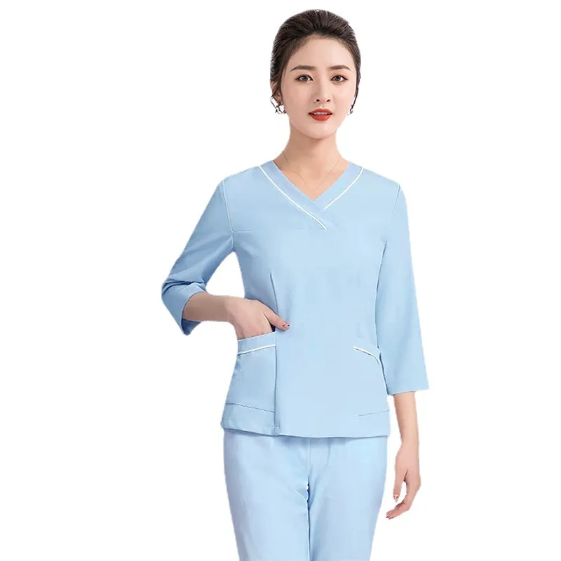 Uniform Suit Summer Short Sleeve Beauty Salon Set Women's Spa Beautician Clothing Hotel Massage Workwear Korean Overalls
Uniform Suit Summer Short Sleeve Beauty Salon Set Women's Spa Beautician Clothing Hotel Massage Workwear Korean Overalls