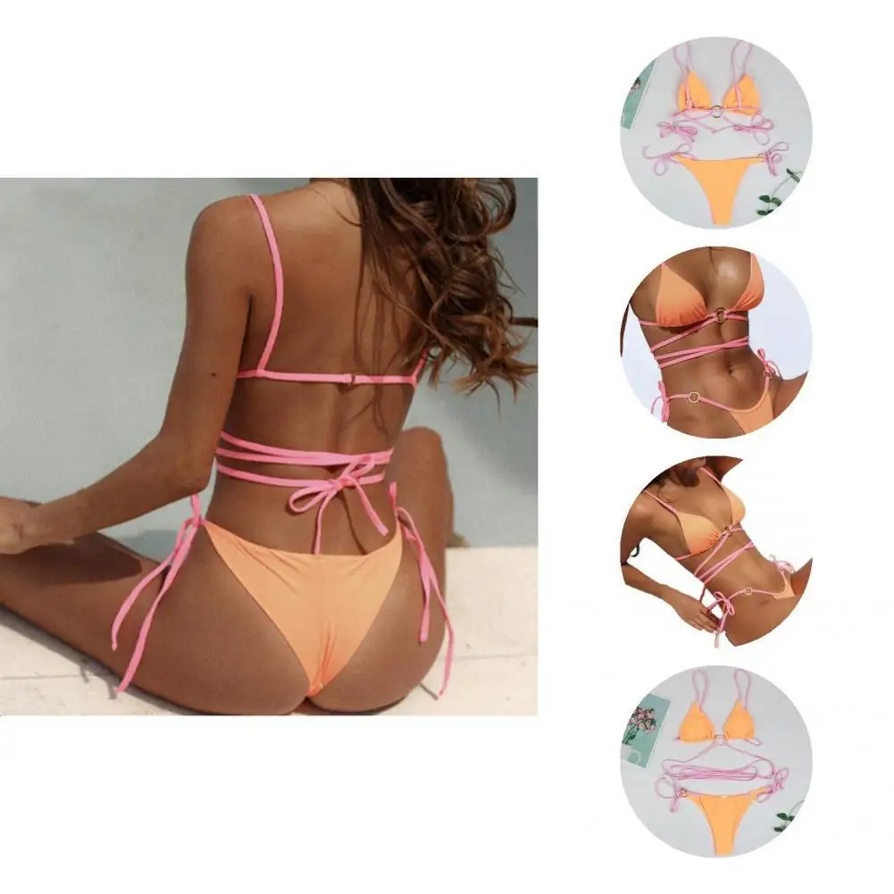 Trendy Sexy Bikini Adjustable Lace-up Soft Bra Thong Set Sexy Patchwork Color Women Bikini Set
Trendy Sexy Bikini Adjustable Lace-up Soft Bra Thong Set Sexy Patchwork Color Women Bikini Set