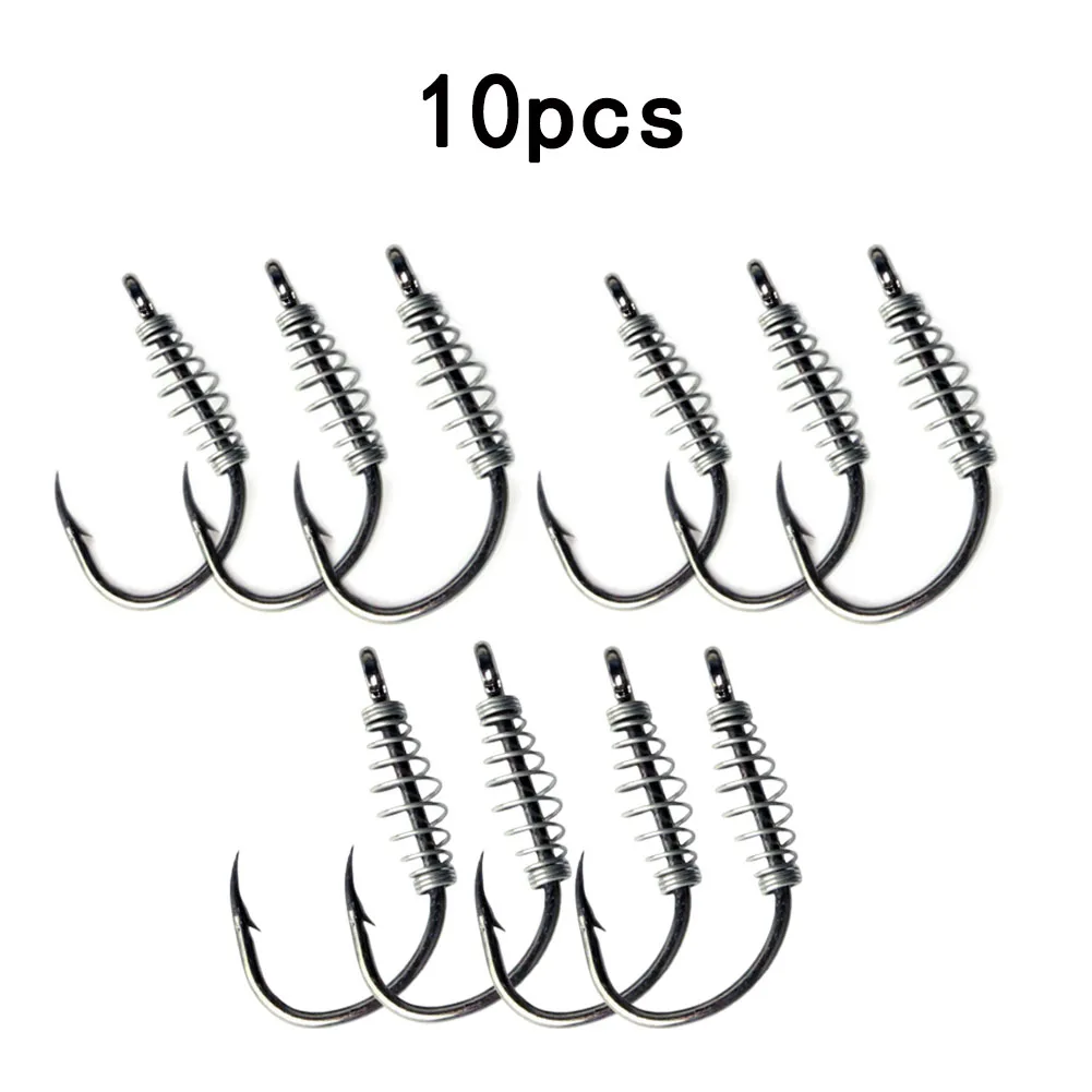 10pcs/Bag Carp Fishing Spring Hook Barbed Baitholder Swivel Circle Hoo Size 3-15# Jig Tackle Stainless Steel Fishhook Accessory
10pcs/Bag Carp Fishing Spring Hook Barbed Baitholder Swivel Circle Hoo Size 3-15# Jig Tackle Stainless Steel Fishhook Accessory