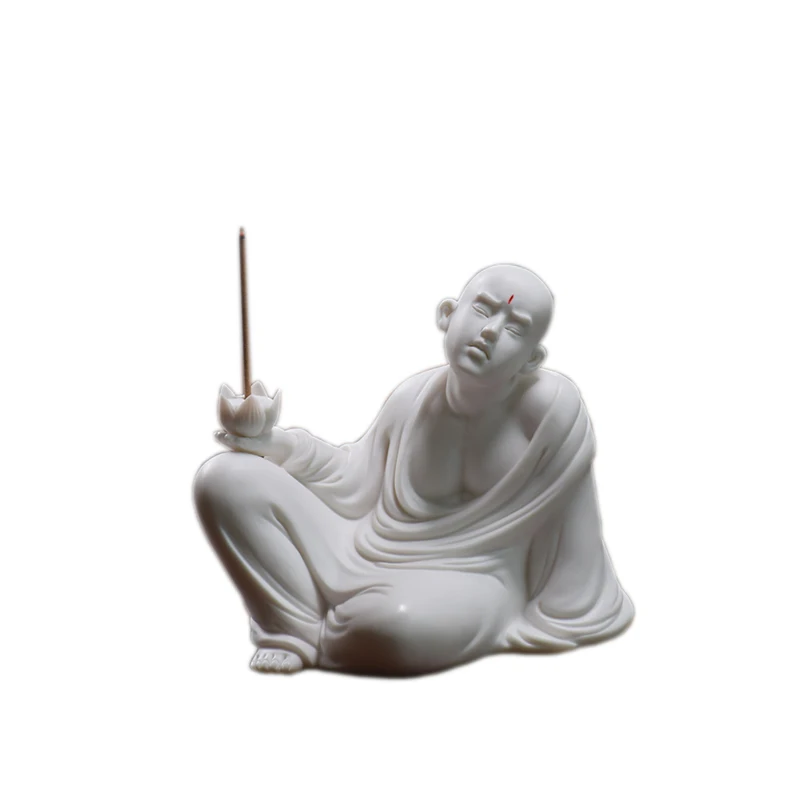 

Chinese Zen Ceramic Incense Burner Joss-Stick Incense Base Monk Living Room Buddhist Hall Sandalwood Aroma Burner Creative