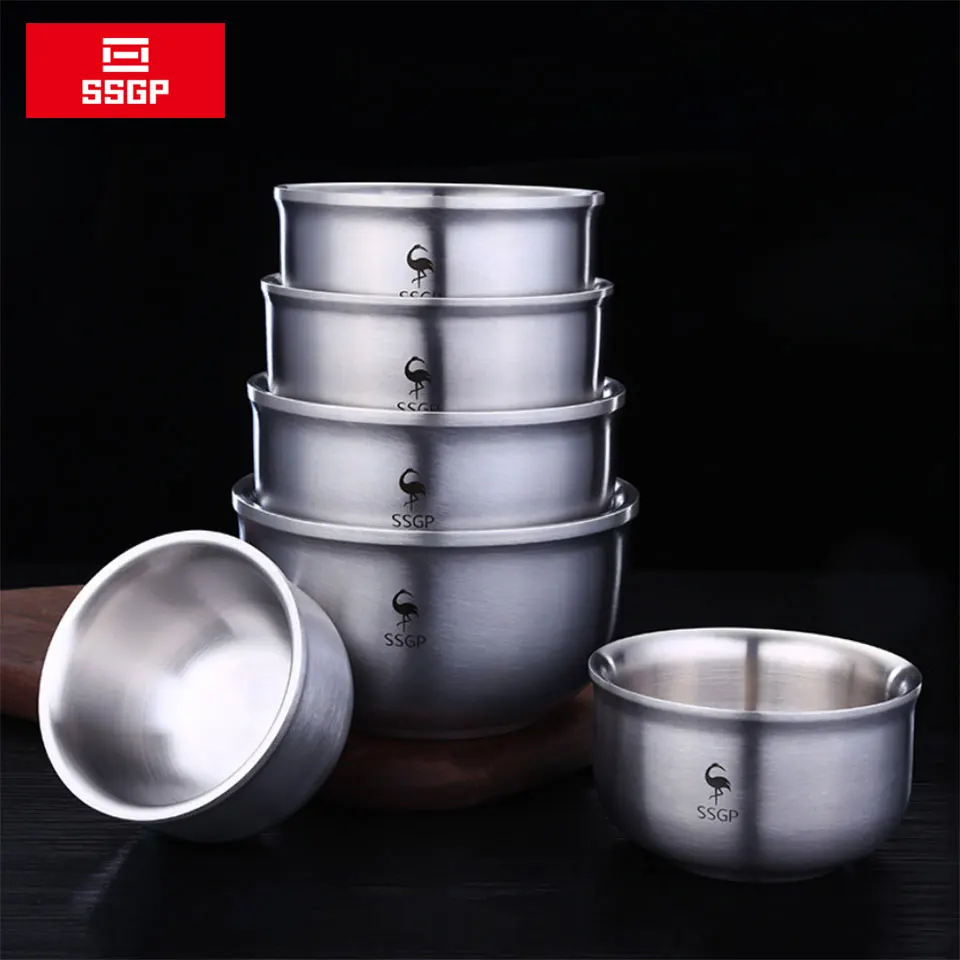 SSGP 304 Stainless Steel Bowl Double Anti-Scalding Food Container Korean Rice Salad Bowl Ramen Instant Noodles Soup Bowl Metal
SSGP 304 Stainless Steel Bowl Double Anti-Scalding Food Container Korean Rice Salad Bowl Ramen Instant Noodles Soup Bowl Metal