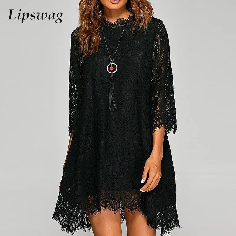 New Spring Summer Solid Color Pullover Dress Casual O Neck Half Sleeve Mini Dress Women Lace Embroidery Jacquard Irregular Dress
New Spring Summer Solid Color Pullover Dress Casual O Neck Half Sleeve Mini Dress Women Lace Embroidery Jacquard Irregular Dress