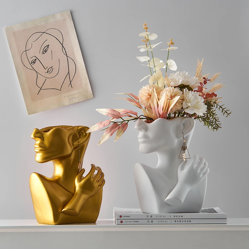 Portrait Vase Statue Abstract Figure Flower Pots Decorative Tabletop Vase Garden Modern Home Resin Decora Art Nordic Home Decor
Portrait Vase Statue Abstract Figure Flower Pots Decorative Tabletop Vase Garden Modern Home Resin Decora Art Nordic Home Decor