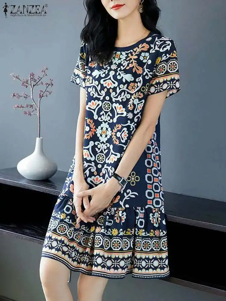 ZANZEA Holiday A-line Sundress Women Summer Short Robe Round Neck Beach Mini Dresses Ethnic Printed Short Sleeve Casual Vestidos
ZANZEA Holiday A-line Sundress Women Summer Short Robe Round Neck Beach Mini Dresses Ethnic Printed Short Sleeve Casual Vestidos