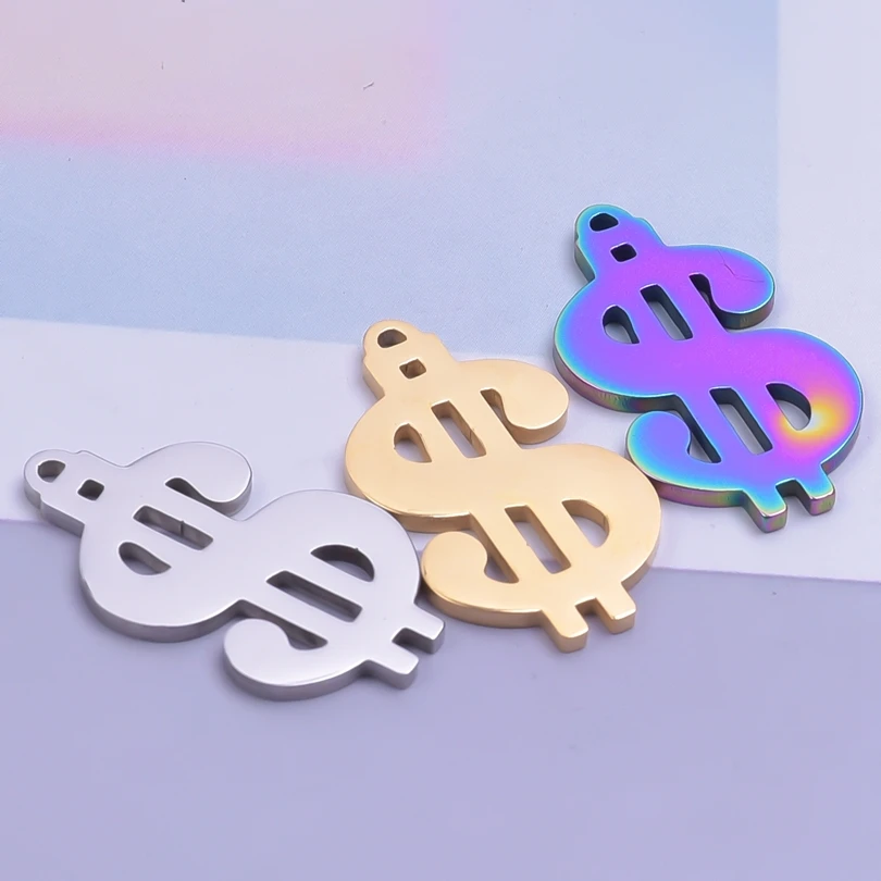 6pcs/lot Dollar sign $ Anti-oxidation Money Pendants diy Charm for Jewlery Making Necklaces Supply acier inoxydable Charms
6pcs/lot Dollar sign $ Anti-oxidation Money Pendants diy Charm for Jewlery Making Necklaces Supply acier inoxydable Charms