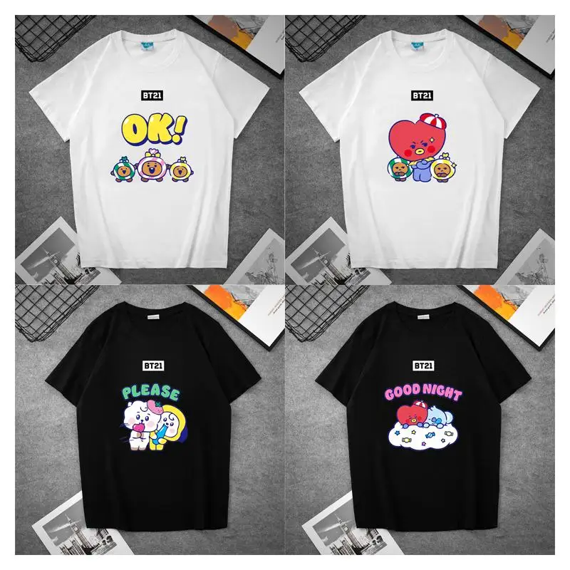 Bt21 Kawaii Anime Short-Sleeved Tata Rj Shooky Cooky Chimmy Cartoon Printed T-Shirt Fresh and Cute Casual Short-Sleeved
Bt21 Kawaii Anime Short-Sleeved Tata Rj Shooky Cooky Chimmy Cartoon Printed T-Shirt Fresh and Cute Casual Short-Sleeved