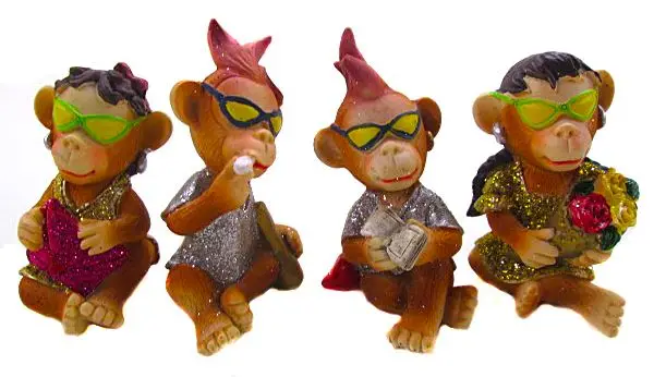 Souvenir on the table (resin) Monkey in glasses 8373(4 pcs per pack) (192 PCs CTN.) | Дом и сад