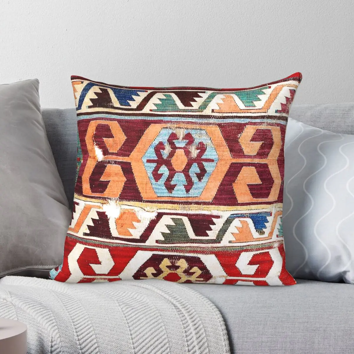 Konya 18th Century Central Anatolian Kilim Pillowcase Polyester Linen Velvet Creative Decor Pillow Case Car Cushion Cover 18"
Konya 18th Century Central Anatolian Kilim Pillowcase Polyester Linen Velvet Creative Decor Pillow Case Car Cushion Cover 18"
