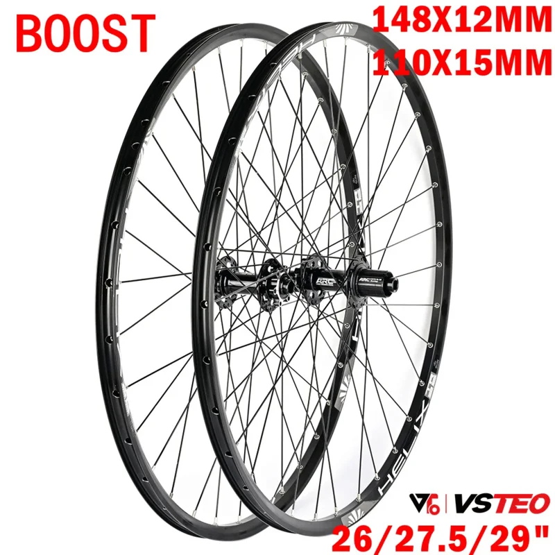 ARC Mountain Bike Wheel Set BOOST Hub Barrel Shaft 26/27.5/29 Inch 8/9/10/11/12 Speed 110x15 148x12MM 6 pawls 114T click
ARC Mountain Bike Wheel Set BOOST Hub Barrel Shaft 26/27.5/29 Inch 8/9/10/11/12 Speed 110x15 148x12MM 6 pawls 114T click