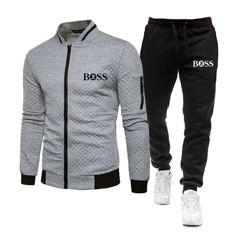 

2023New Tracksuit Men Brand Male Zipper Hooded Sweatshirt+Pants Set Mens Hoodie Sweat Suit Casual Sportswear S-3XL Free Shipping