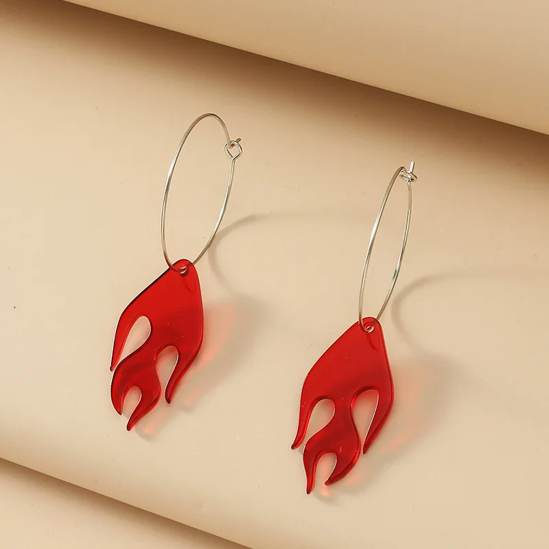 U-Magical Trendy Hollow Out Red Acrylic Flame Dangle Earring for Women Transparent Resin Silver Metal Creative Earring Jewelry
U-Magical Trendy Hollow Out Red Acrylic Flame Dangle Earring for Women Transparent Resin Silver Metal Creative Earring Jewelry