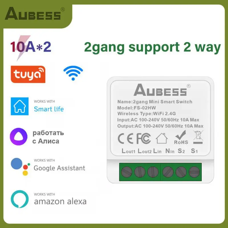 Wireless Wifi Mini Smart Switch Support Two Way For Alexa Google Relay Automation Module App Control Tuya Smart Home 10a 2 Gang
Wireless Wifi Mini Smart Switch Support Two Way For Alexa Google Relay Automation Module App Control Tuya Smart Home 10a 2 Gang