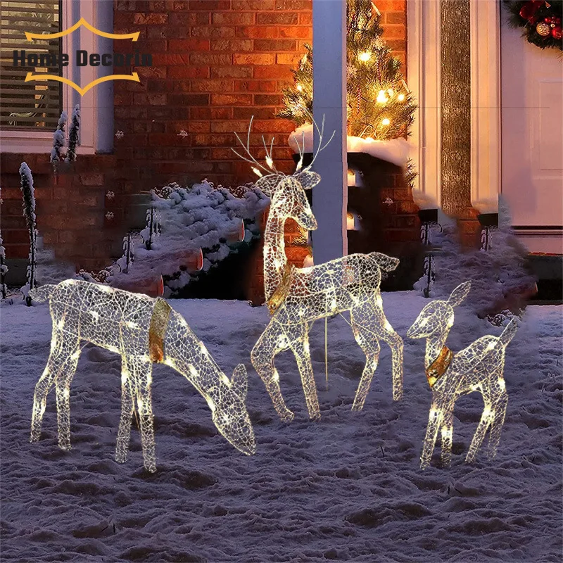 3pcs Christmas Deer Ornament LED Lights Outdoor Garden Elk Statue Outdoor Yard Reindeer Christmas Decoration Home Decoration
3pcs Christmas Deer Ornament LED Lights Outdoor Garden Elk Statue Outdoor Yard Reindeer Christmas Decoration Home Decoration