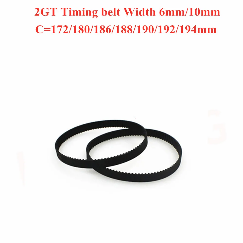 

2GT-172/180/186/188/190/192/194 GT2 Timing Belt Width=6/10mm 2GT Closed-Loop Synchronous Belts 172-GT2 180-2GT 186-2GT 188-2GT