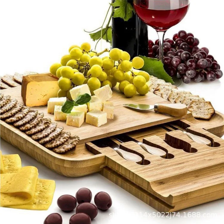 Bamboo Cheese Board Cutlery 4 Knives Sets Cooking Tools Cheese Knife Cheese Slicer Fork Scoop Cut Outdoor Tray Kitchen Accessor
Bamboo Cheese Board Cutlery 4 Knives Sets Cooking Tools Cheese Knife Cheese Slicer Fork Scoop Cut Outdoor Tray Kitchen Accessor